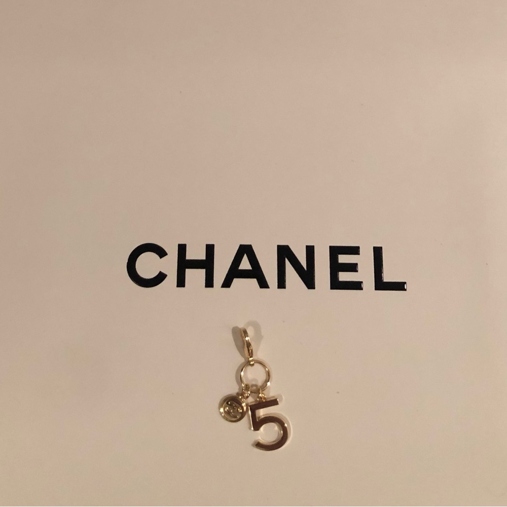CHANEL Gold Number 5 Charm Pendant